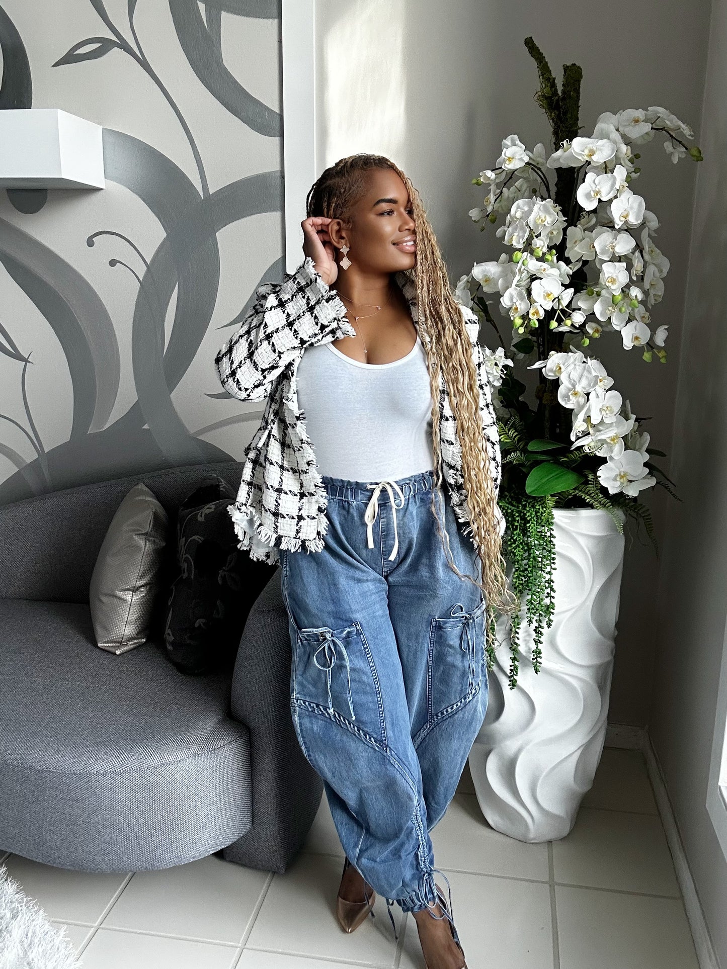 FEELIN EXTRA CARGO DENIM PANT