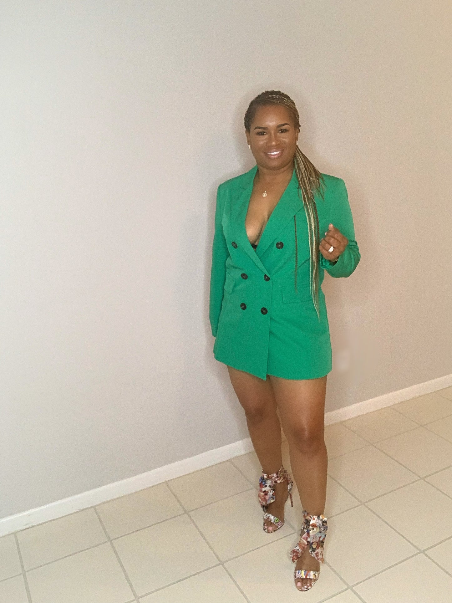 FOREVER GREEN BLAZER SET