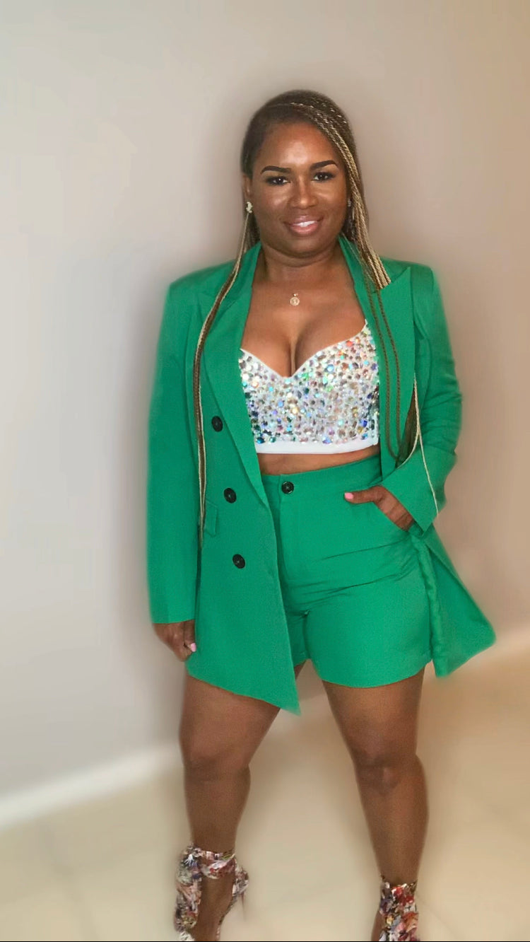 FOREVER GREEN BLAZER SET